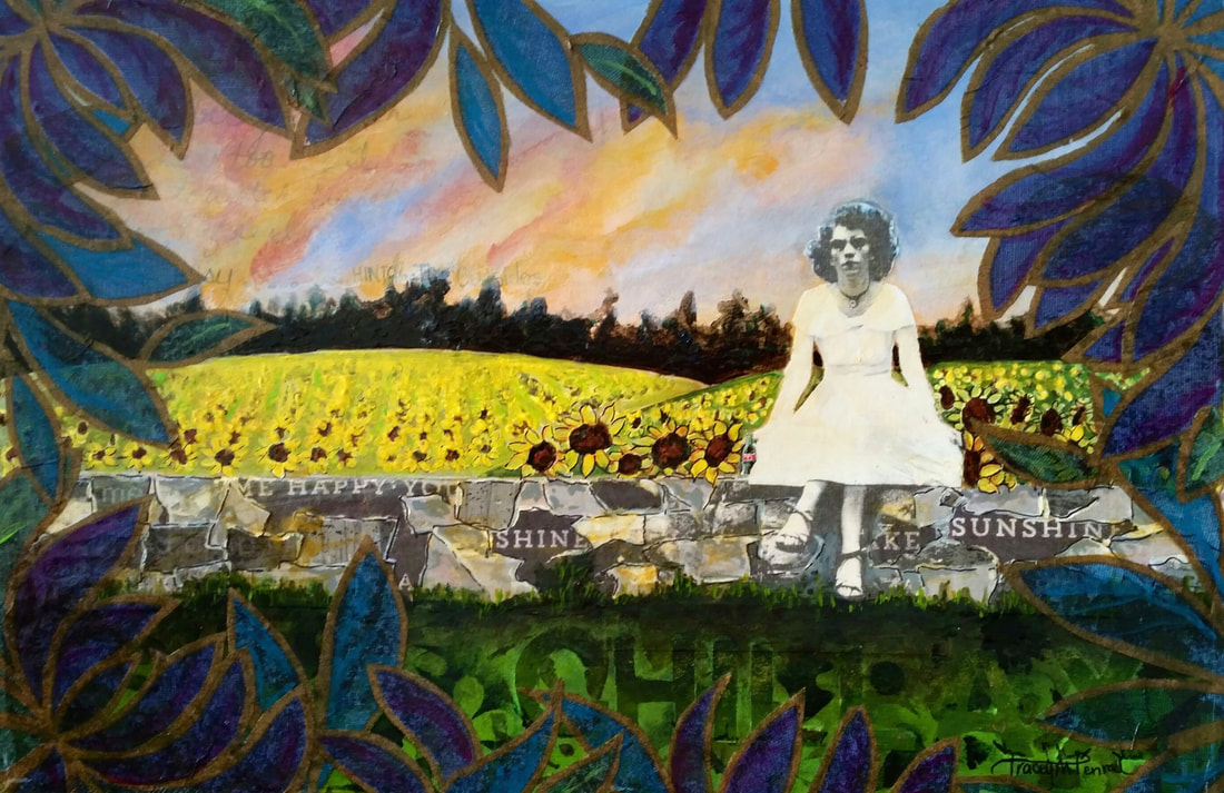 Put on Some Shades and Chillax, Tracey Penrod Art, Sunflowers, Giveaway, Mixed Media Painting, Encouraging Art